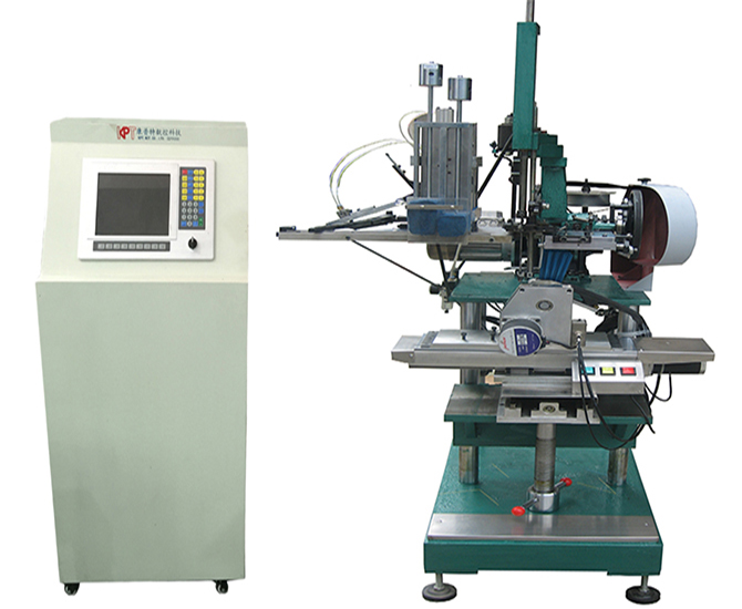 Dual color brush tufting machine
